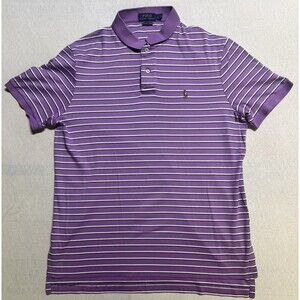 Polo Ralph Lauren Pima Soft Touch Men’s Polo Size Large Purple Striped Dress